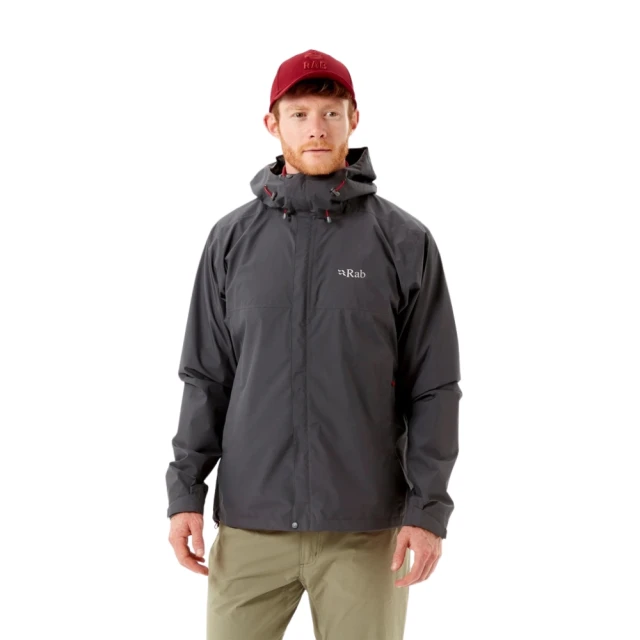 RAB Downpour Eco Jacket 透氣防風防水連帽外套 男款 石墨灰(QWG82)