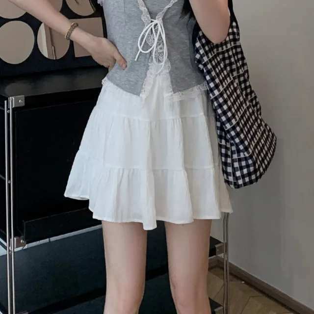 【巴黎精品】現貨+預購 女半身裙短裙A字裙子百褶裙蛋糕裙大碼洋裝休閒大尺碼女裝(純色三分蓬蓬裙3色m1aa32)