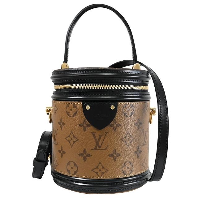 【Louis Vuitton 路易威登】LV M43986 CANNES 經典花紋拼手提接復古包圓筒包兩用包(現貨)