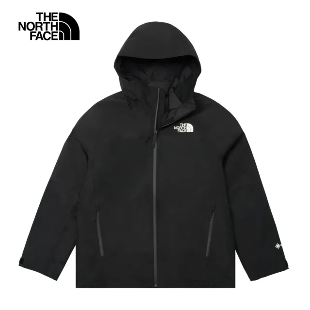 【The North Face 官方旗艦】北面男款黑色Gore-Tex防水防風透氣保暖連帽羽絨內裡三合一外套｜83RR4H0