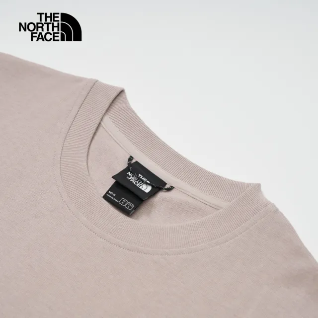 【The North Face 官方旗艦】北面UE男款灰色標籤品牌LOGO短袖T恤｜83QJ1OA(上衣/LOGO)