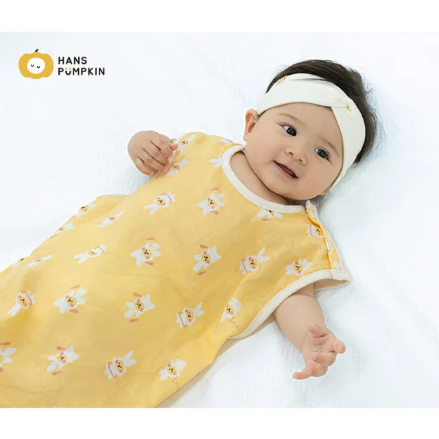 【Hans Pumpkin】夏季型超透氣二層紗防踢背心 0-5歲 衣長65cm 多款花色任選(防踢被 防踢背心 防踢被睡袋)