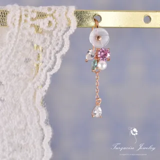 【Turquoise Jewelry】輕珠寶系列氣質立體花朵鋯石S925銀鍍金耳夾/耳針兩用式耳環/單支(tqsh0018)