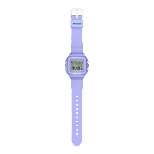 【CASIO 卡西歐】PLUS系列錶殼吊飾套組Y2K風格爆款腕錶 紫 39mm(BGD-10K-6)