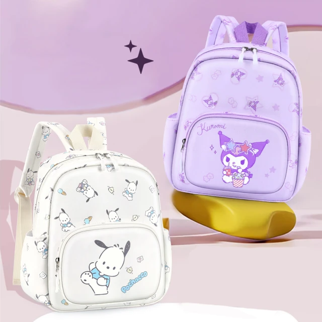 SANRIO 三麗鷗 超輕量防潑水材質可愛印花幼童休閒後背包 - 庫洛米/帕恰狗(平輸品)