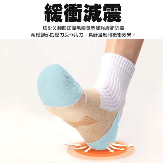 【蒂巴蕾】石墨烯消臭氣墊襪1雙-M號/L號 爬坡(厚底 運動襪 除臭襪 毛巾底 運動氣墊襪 中筒襪 慢跑襪)
