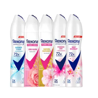 【Rexona 蕊娜】制汗爽身噴霧135ML(完美透亮櫻花/完美透亮玫瑰/魅惑香氛/沐浴淨亮/亮白乾爽)