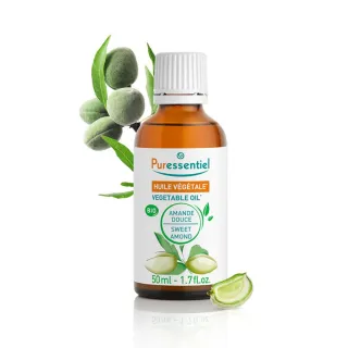 【Puressentiel 璞萃】有機認證 甜杏仁油/基底油/植物油/按摩油 50ml(Ecocert有機認證/AB有機農業認證)