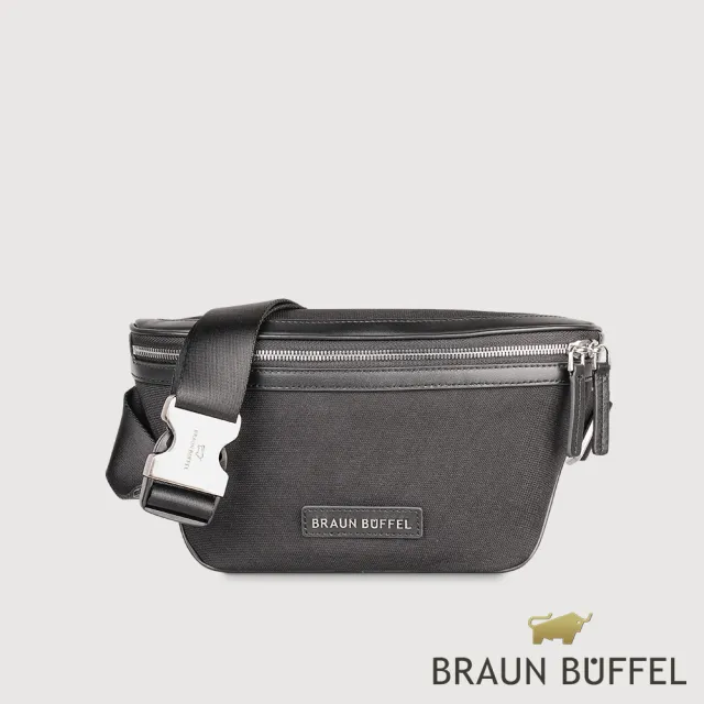 【BRAUN BUFFEL 德國小金牛】台灣總代理 韋斯 腰胸包-黑色(BF515-06-BK)