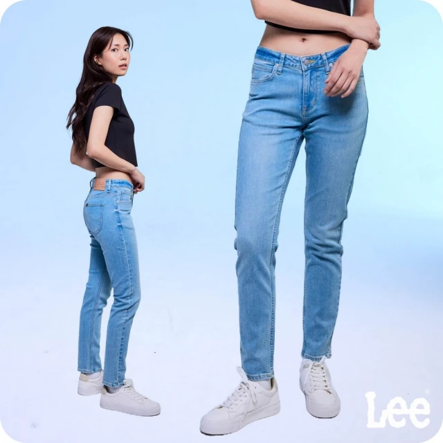 Lee 女裝 牛仔褲 / 401 中腰合身小直筒 中藍洗水(LB417032838)