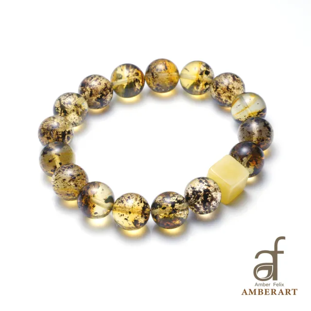 AF AMBER ART波蘭原礦綠珀手珠菲常招財