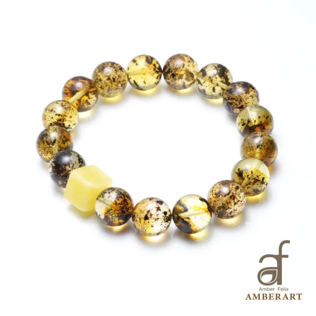 AF AMBER ART波蘭原礦綠珀手珠菲常招財