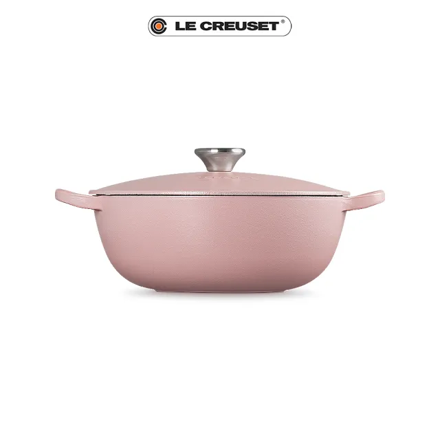 【Le Creuset】琺瑯鑄鐵鍋媽咪鍋24cm(甜心粉-鋼頭)