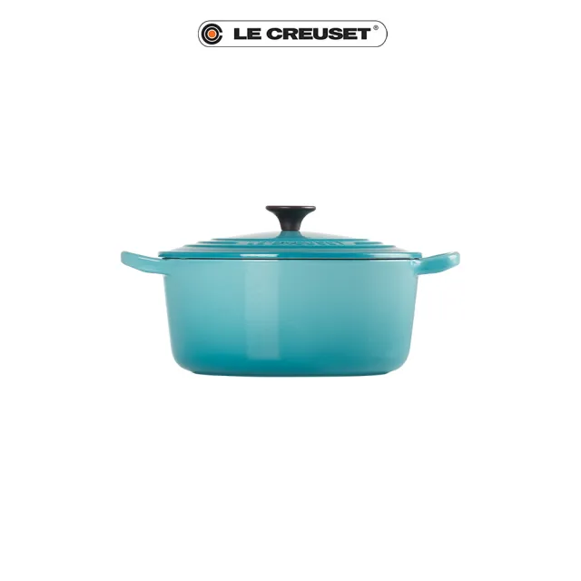 【Le Creuset】琺瑯鑄鐵鍋圓鍋22cm(加勒比海藍)