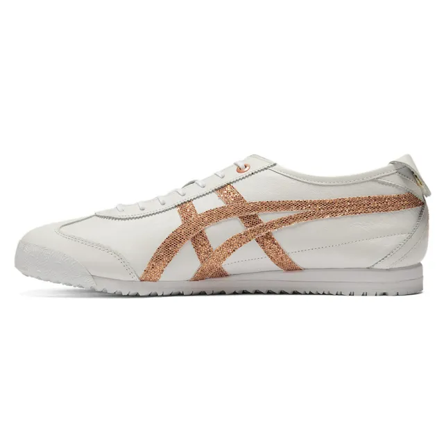 【Onitsuka Tiger】鬼塚虎 白底玫瑰金亮片虎爪紋 MEXICO 66 SD 休閒鞋 (1183C345-101)