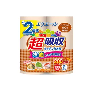 【日本大王】elleair 無漂白超吸收廚房紙巾(100抽/2入)