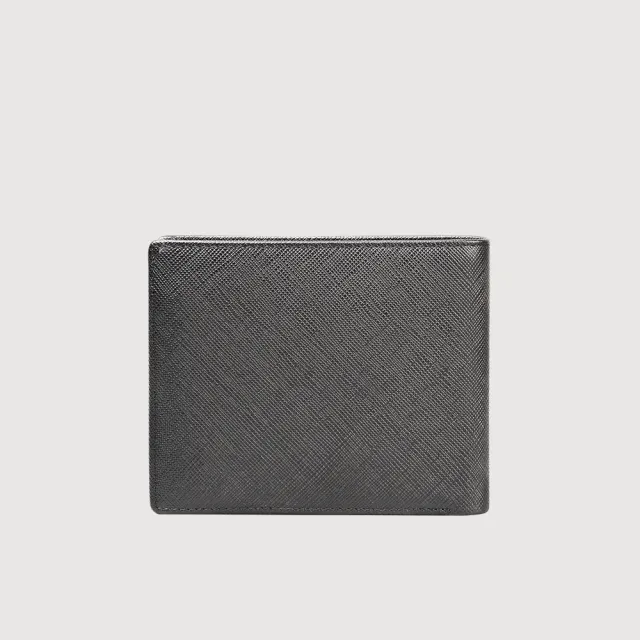 【BRAUN BUFFEL 德國小金牛】台灣總代理 尚恩A 4卡零錢袋皮夾-黑色(BF354-315-BK)