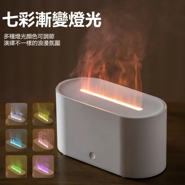 【Nil】 仿真火焰香薰機 自動噴香加濕器 香氛精油擴香機 七彩燈光霧化噴霧機 水氧機 130ml()