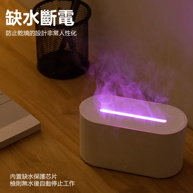 【Nil】 仿真火焰香薰機 自動噴香加濕器 香氛精油擴香機 七彩燈光霧化噴霧機 水氧機 130ml()