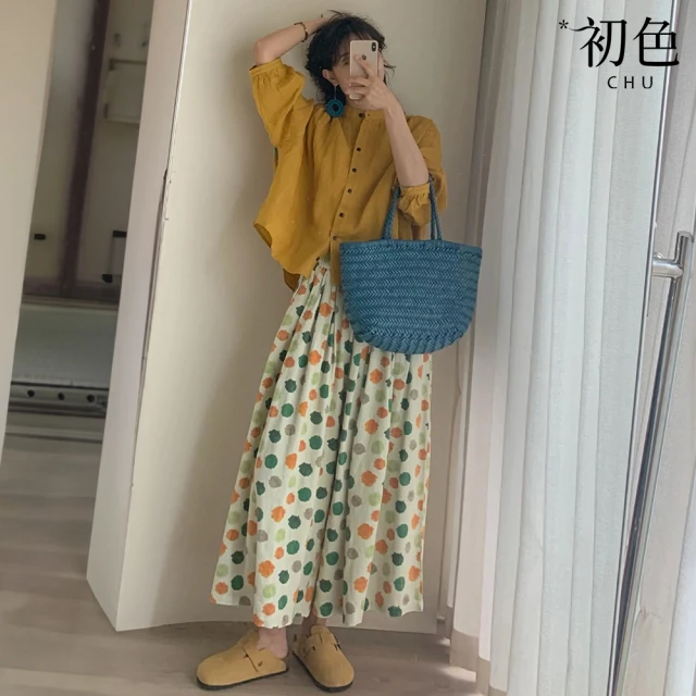 初色 純色燈心絨連帽抽繩長袖上衣女上衣+休閒褲寬褲長褲兩件式