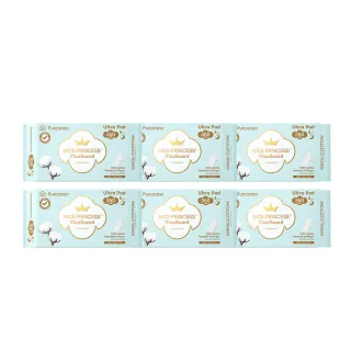 【全棉時代Purcotton】100%純棉超淨吸夜用加長型衛生棉 36cm8片*6包組(奈絲公主系列/100%美國棉)