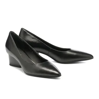 【AS 集團】極簡內斂純色羊油皮尖頭高跟鞋(黑)