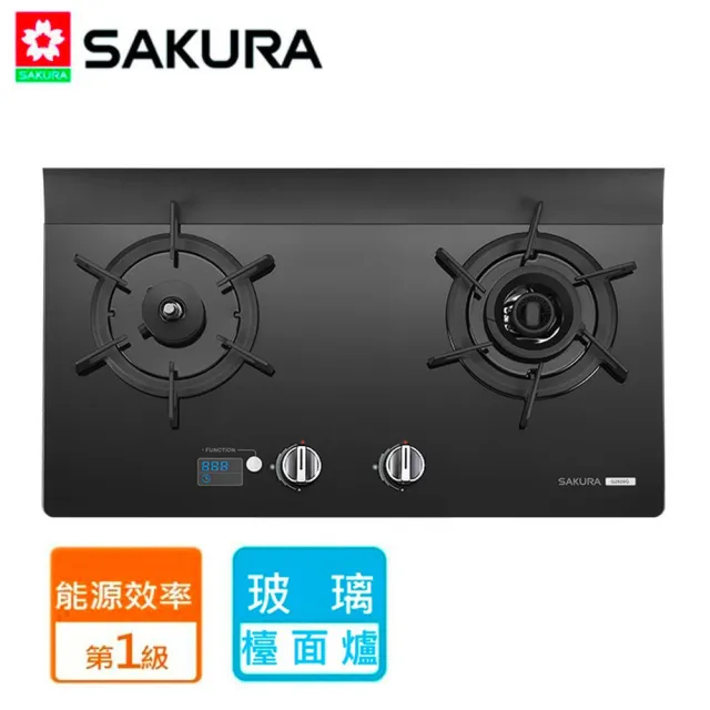 【SAKURA 櫻花】智能雙炫火二口玻璃檯面爐(G2926G NG1/LPG基本安裝)