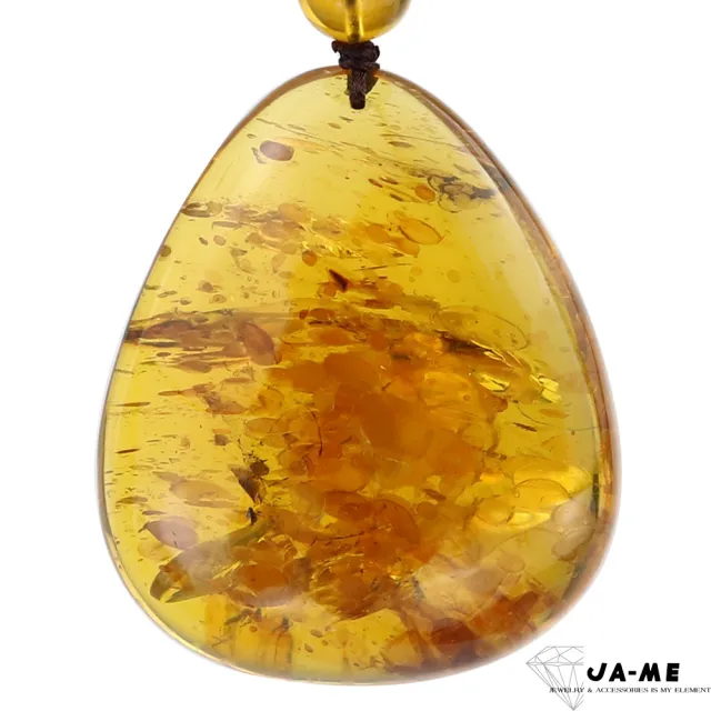 琥珀 JA-ME】天然琥珀花珀黃金甲水滴項鍊23.9克(開運避邪/情人節/禮物