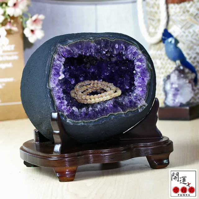 【開運方程式】紫晶洞l紫水晶洞豔紫開口笑錢袋子AGU680(3.2kg烏拉圭錢袋子)