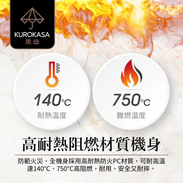 【iPlus+ 保護傘】7切6座3P延長線1.8M-黑傘消光拿鐵系列(KU-3766-6-LT)