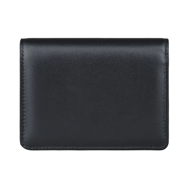 【DOLCE&GABBANA 杜嘉班納】D&G DOLCE & GABBANA經典LOGO釦式4卡牛皮短夾(黑x金)