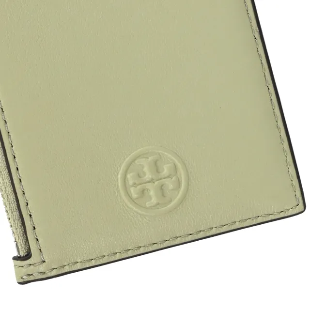【TORY BURCH】簡約雙T菱格車線信用卡證件名片零錢包(淡綠)