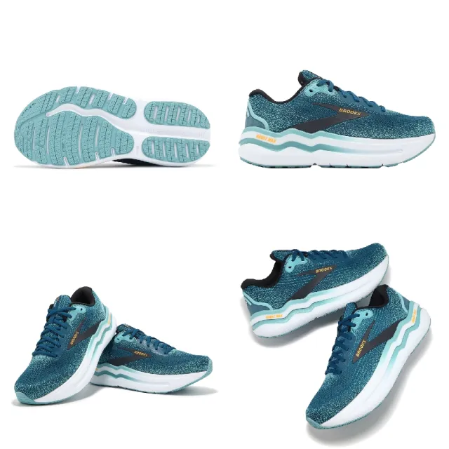 【BROOKS】慢跑鞋 Ghost Max 2 2E 男鞋 寬楦 藍 黑 緩衝 厚底 弧形大底 魔鬼極致 運動鞋(1104312E431)