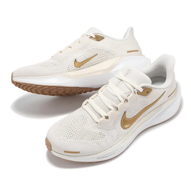 【NIKE 耐吉】慢跑鞋 Wmns Air Zoom Pegasus 41 女鞋 男鞋 米白 金 小飛馬 氣墊 運動鞋(FD2723-005)