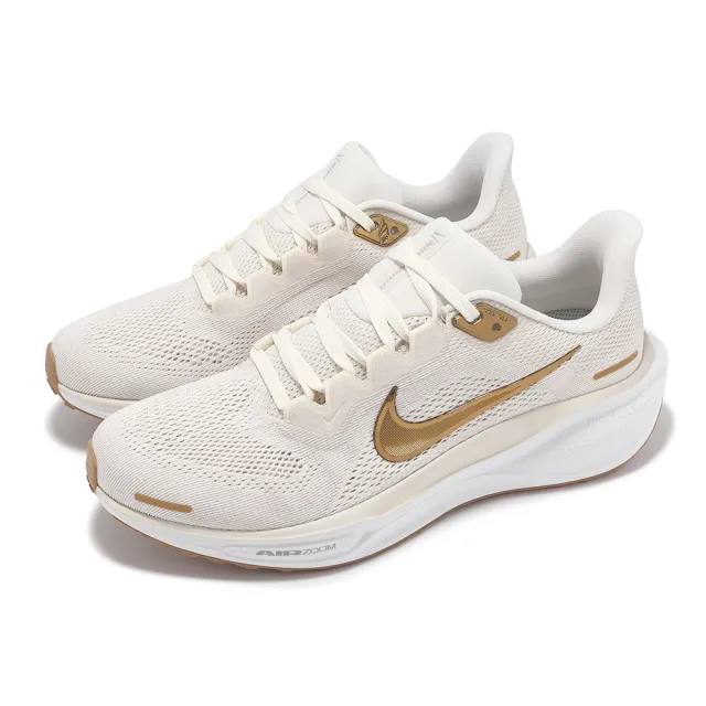 【NIKE 耐吉】慢跑鞋 Wmns Air Zoom Pegasus 41 女鞋 男鞋 米白 金 小飛馬 氣墊 運動鞋(FD2723-005)