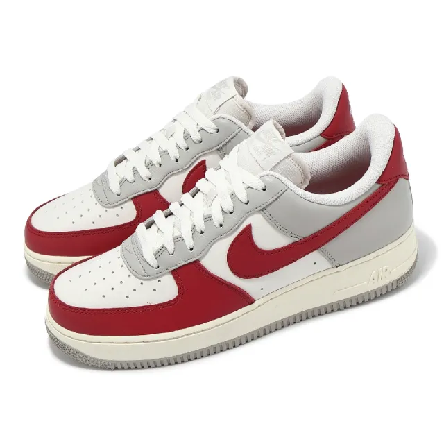 【NIKE 耐吉】休閒鞋 Air Force 1 07 LV8 男鞋 女鞋 紅 灰 白 Gym Red Toe AF1(HJ9094-012)