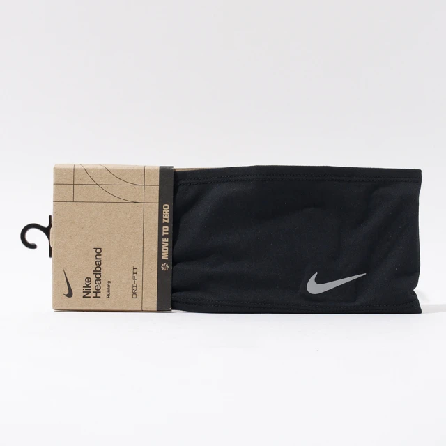 NIKE 耐吉 DRI-FIT SWOOSH 慢跑 黑色 吸濕 排汗 寬版 運動 頭帶 N100344704-2OS