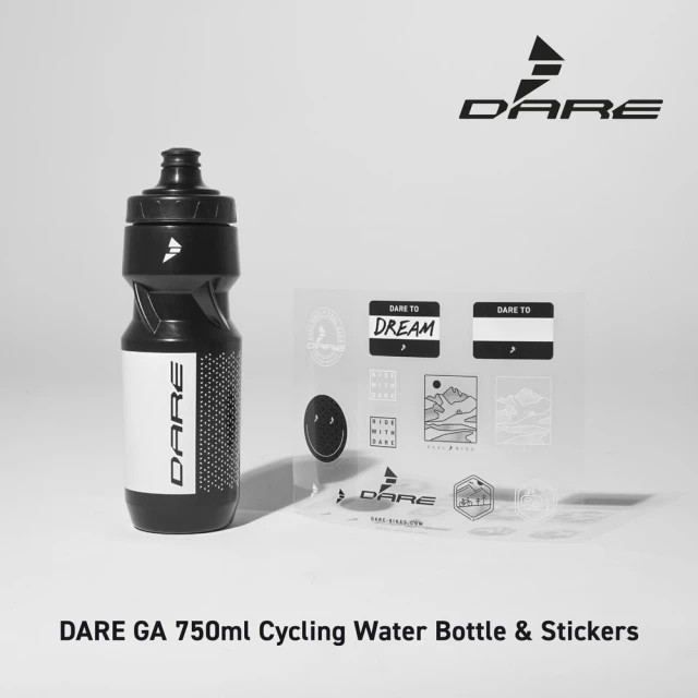 DARE GA 騎行水壺及透明品牌貼紙(自行車/公路車/水壺/男性自行車配件/自行車貼紙/自行車水壺/專業水壺)