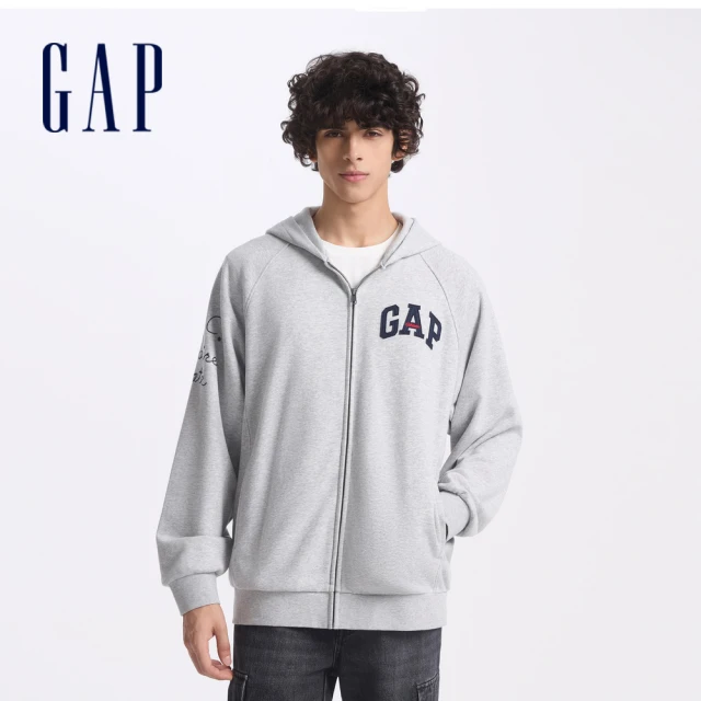 GAP 男裝 純棉小熊刺繡翻領短袖襯衫-藍色(890877)