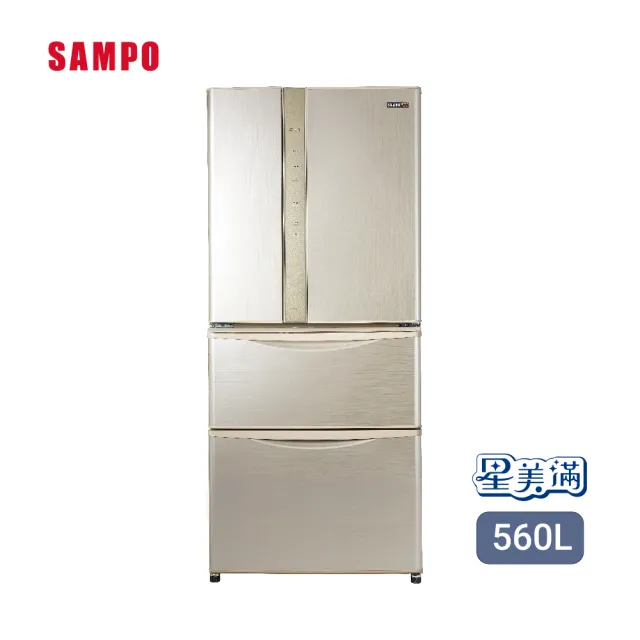 【SAMPO 聲寶】560公升一級變頻星美滿極光鈦四門冰箱(SR-C56DD-Y5/上冷藏下冷凍)