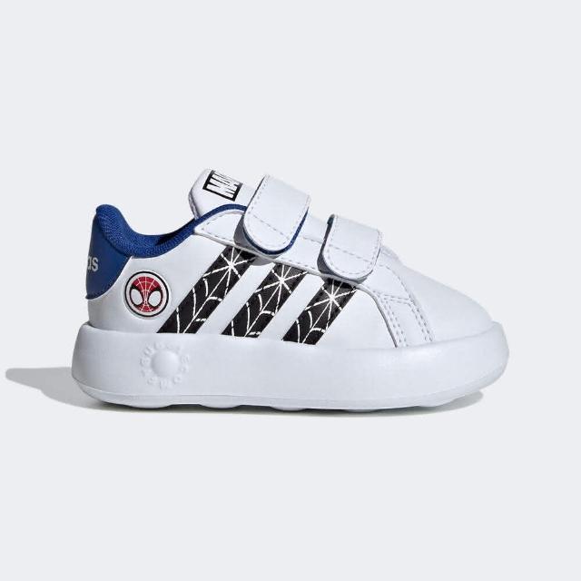 【adidas 愛迪達】Grand Court Spider-Man CF I 小童 休閒鞋 魔鬼氈 蜘蛛人 白 ID8017 