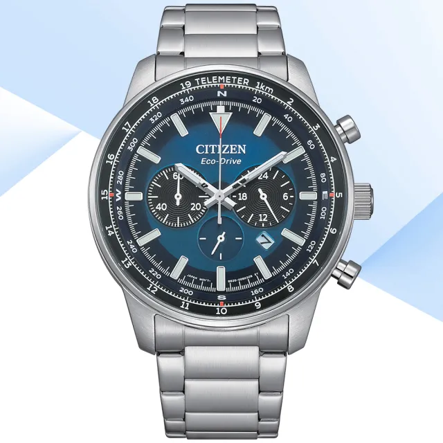 【CITIZEN 星辰】Chronograph系列 光動能計時腕錶 母親節 禮物 推薦(CA4500-91L)