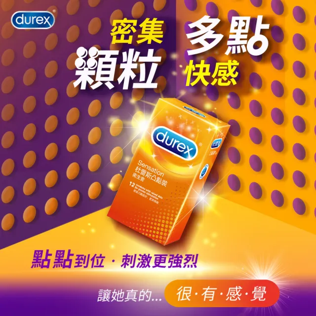 【Durex 杜蕾斯】凸點裝保險套12入*2盒(共24入 保險套/保險套推薦/衛生套/安全套/避孕套/避孕)