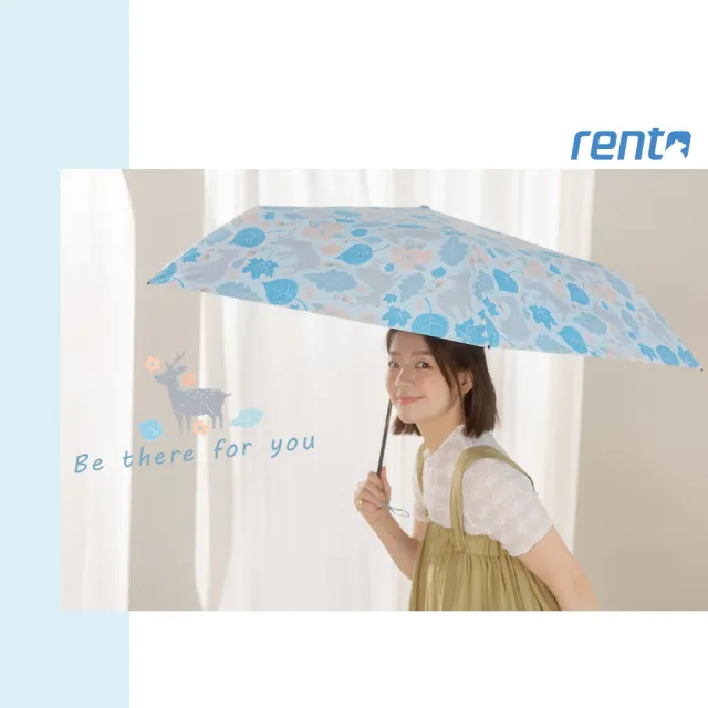 【rento】碳纖輕量黑膠晴雨傘-奈良小鹿(碳纖傘骨 日系傘 黑膠傘 防曬 降溫 抗UV)