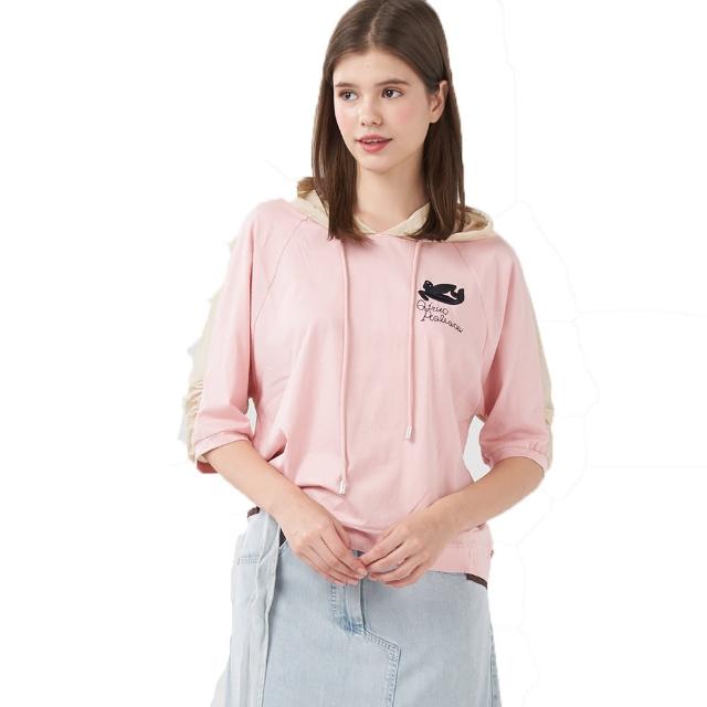【Qiruo 奇若名品】春夏專櫃粉色連帽上衣8259A 休閒旅遊款