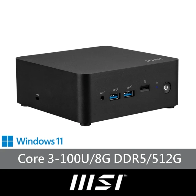 MSI 微星 Core 3 六核迷你電腦(CUBI NUC 1M-041TW/Core 3-100U/8G/512G SSD/W11)