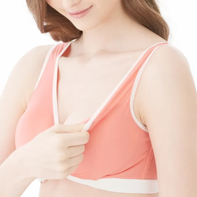 【Gennies 奇妮】2件組*哺乳內衣 休閒交叉款無鋼圈內衣(共4色)