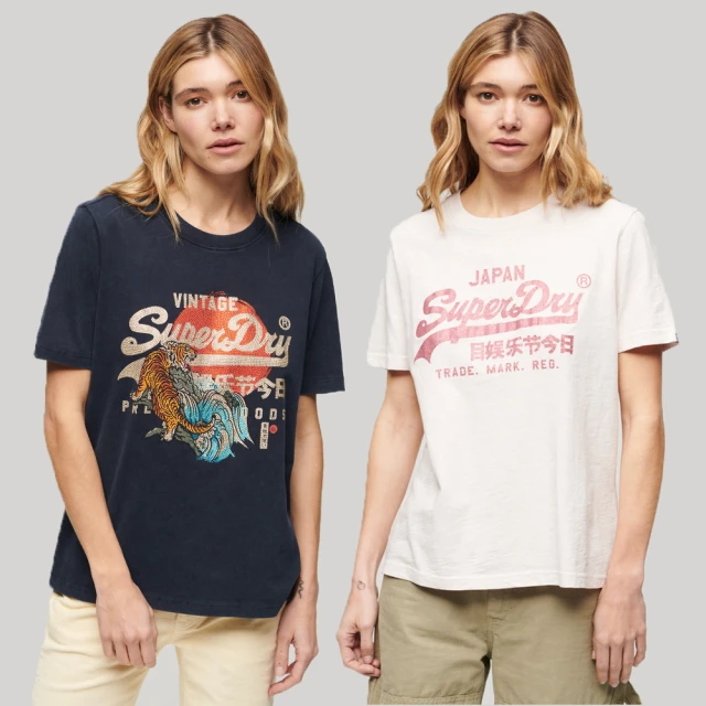 Superdry 女裝 短袖T恤 經典大LOGO VL系列 日式美式圖騰 亮片 金屬 漸層(多款多色可選)