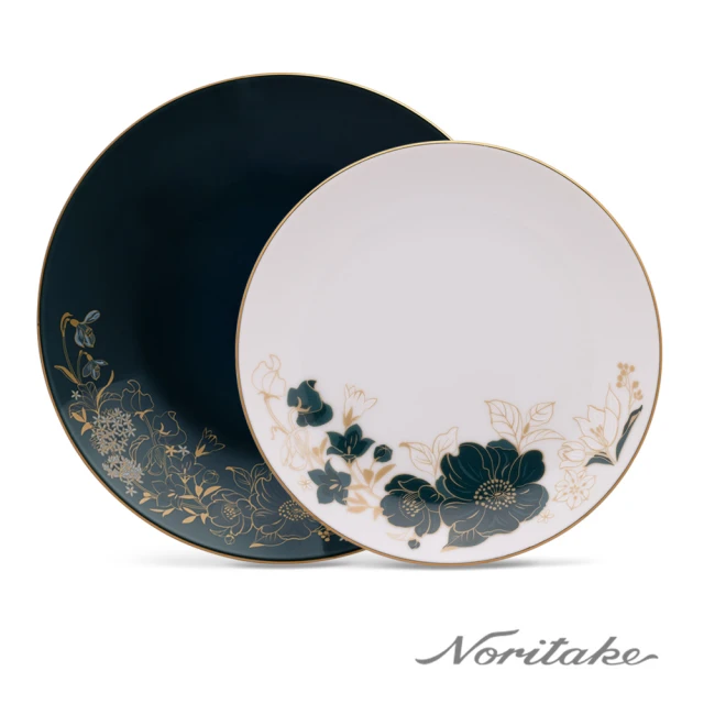 NORITAKE 金邊白瓷可微波系列-綺麗之境 雙盤組23.5+16CM(新品上市)