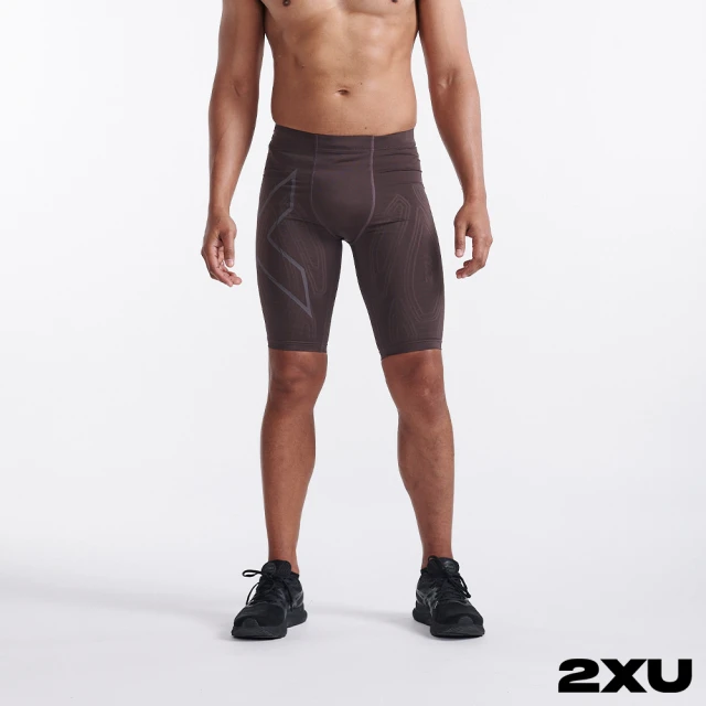 2XU 男 MCS高階跑步壓縮短褲(深醋栗/反光灰)